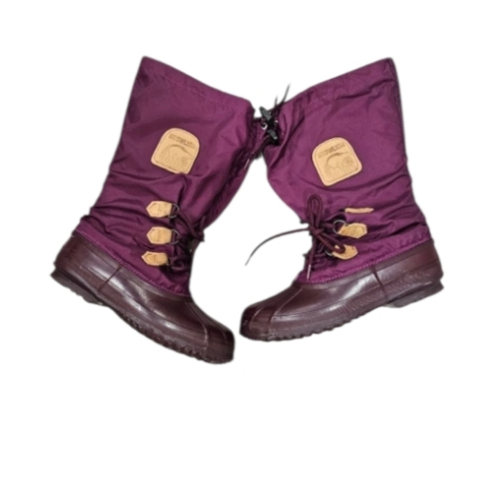Sorel vintage made in Canada felt lined  winter Snow purple  boots